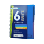 Cahier spirale 6 sujets A5 – 288 pages, petits carreaux, 80 g